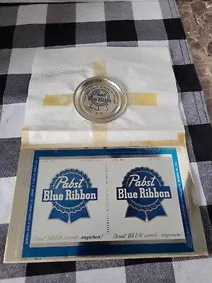 1957 Pabst Beer Flat Top 12oz Beer Can Unrolled Sheet With Original Logo Lid • $299.99