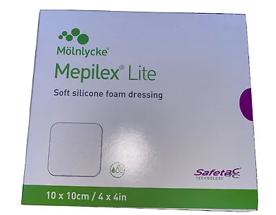 Mepilex Lite Thin Silicone Foam Dressing 4'' X 4'' Square Adhesive -5/Box 284190 • $29.40
