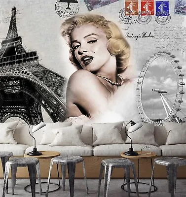 3D Marilyn Monroe G13789 Wallpaper Wall Murals Removable Self-adhesive Honey • $48.57