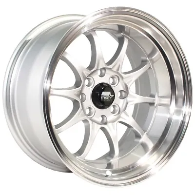 MST MT11 Rim 15X9 4x100/4X114.3 Offset 0 Silver W/Machined Lip (Quantity Of 1) • $146.78