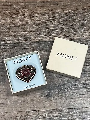 Beautiful Vintage New Monet Trinket Box  Heart Flower  In Original Box • $24.99