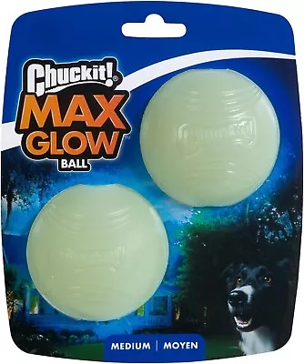 Chuckit! Max Glow Dog Ball Glow In The Dark Light Up Ball High Visibility Fetch • £11