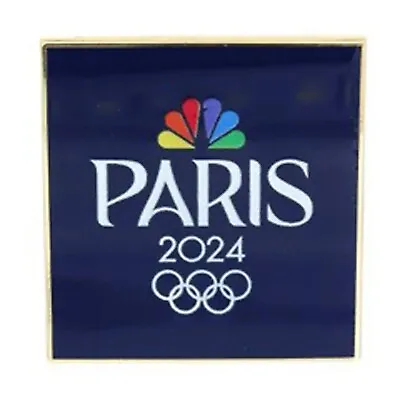 2024 Paris NBC Olympic Pin Dark Framed Badge Media Lapel • $10.24