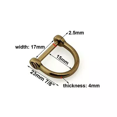 D Ring Shackle Buckle Solid Brass Metal Clasp Bag Strap Hook Keychain Connector • $12.46