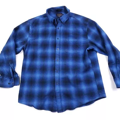 Pendleton Shirt Mens XL Blue Mason Tartan Flannel Long Sleeve Button Up Casual • $26.87