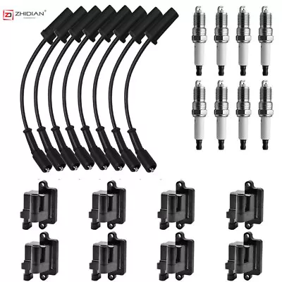 8 Pack Square Ignition Coil & Spark Plug Wire For Chevy GMC 4.8L 5.3L 6.0L 8.1L • $104.49