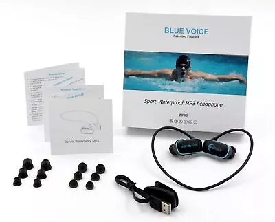 Bluevoice 8GB Waterproof MP3 Player Swimming Under Water Sports Music Running • £65.39