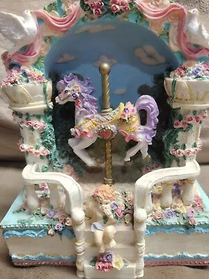 Classic Treasures 1979 Music Box Carousel  Somewhere In Time  -Working- Defects • $16