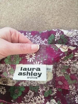 70s Inspired Laura Ashley Archive Floral Mid Length A-line Skirt Size 12 • £8