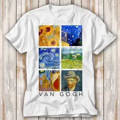 Van Gogh Paintings Sunflowers Starry Night Selfie T Shirt Top Tee Unisex 4150 • £6.70