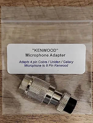 Cobra 4 Pin To 8 Pin KENWOOD Microphone Adapter. Ships From NC USA! • $19.88