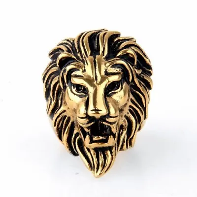 USA Real Men's Gold.Stainless Steel Wedding RingLION.Head.8-15 Gift  • $9.99