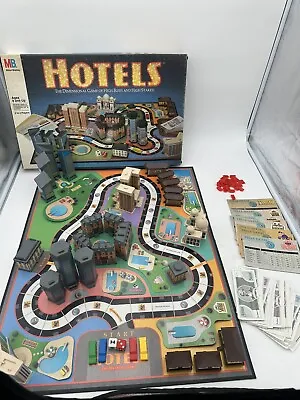 Vintage 1987 Milton Bradley MB HOTELS Real Estate Board Game COMPLETE! Very Nice • £167.22