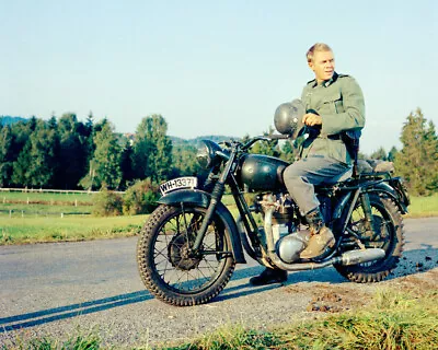 Steve McQueen In The Great Escape Holding Helmet On Motorcycle 16x20 Canvas • $69.99