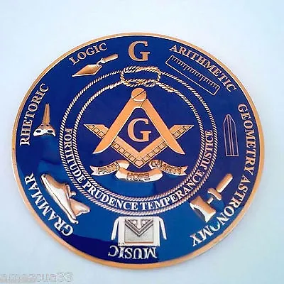 Freemasonry Blue Lodge Masonic Love For Arts Auto Emblem Golden Finish 011 • $13.99