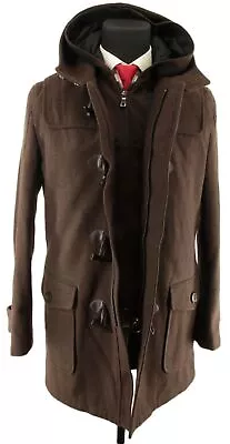 Jake's Men's Brown Wool Blend  Duffle Top Over Coat Size 40 • $95.55