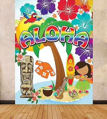 £49.99 • Buy HAWAIIAN TROPICAL PARTY BACKGROUND BACKDROP SCENE SETTER LARGE PRINT 1.5m X 2m 