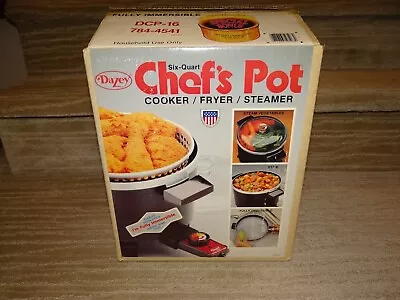 Vintage NOS Dazey CHEF'S POT Cooker Deep Fryer Steamer 6 Quart DCP-16 • $109.99