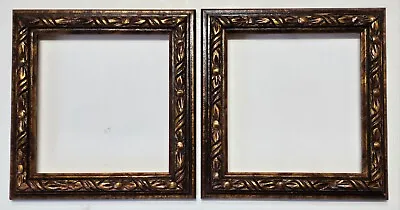 Two Vintage Matching Hand Carved Mexican Frames Viewing Size 11 X11.5  FREE SHIP • $110