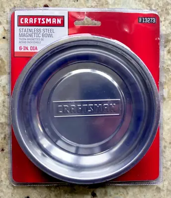 Craftsman 6  Round Heavy Gauge Stainless Steel Magnetic Parts Tray Dish 913273 • $17.95
