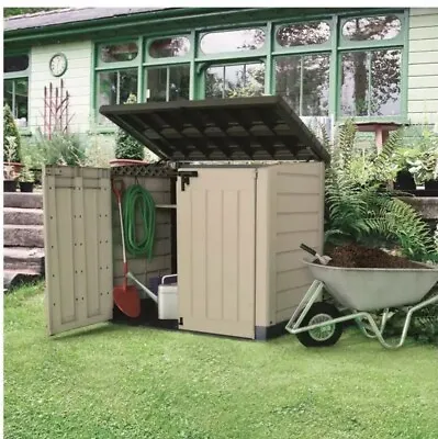 £199.99 • Buy Keter Store It Out Max 1200L Outdoor Garden & Wheelie Bin Storage Shed - Beige
