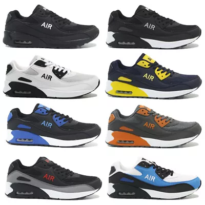  Mens Shock Absorbing Running Trainers Casual Lace Gym Walking Sports Shoes Size • £19.95