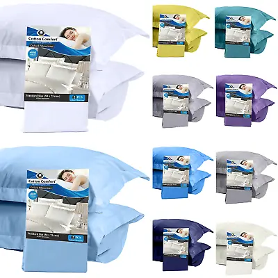 400 Thread Count 100% Egyptian Cotton Oxford / Housewife Pillow Cases Pack Of 2 • £6.49