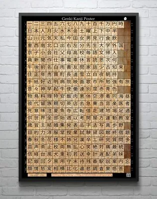 Genki Kanji Poster Japanese Language Learning Poster (24 X36 ) • £29.93