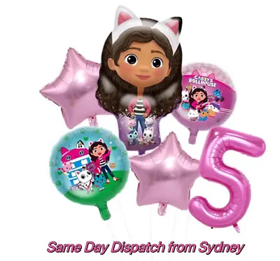 Gabby's Dollhouse Foil Balloons Set With Numbers Party Supplies Birthday Decor • $17.99