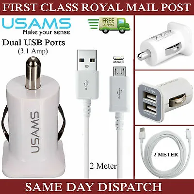 Dual USB 3.1A Car Charger Plug & 2M Cable For Samsung Galaxy Tab A 7.0 8.0 10.1  • £6.48