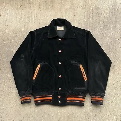 Vtg 50s 60s Black Corduroy Jacket True Vintage Rare Americana Chain Stitch Sz M • $300