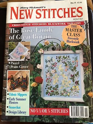 Mary Hickmott's NEW STITCHES~No.15 1994 ~ CrossStitchEmbroideryStitchingFinis • £3.80