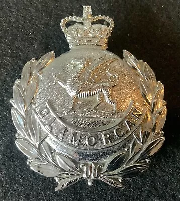 Obsolete  Glamorgan  Police Helmet Plate Badge  Queens Crown ERII • £24.99