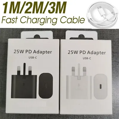 Genuine 25W Super Fast Type C Charger Plug/Cable For Samsung Galaxy S20 S21 S22 • £2.79