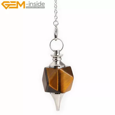 £4.60 • Buy 7 Chakra Natural Yellow Tiger Eye Lantern Real Stone Reiki Pendant For Women