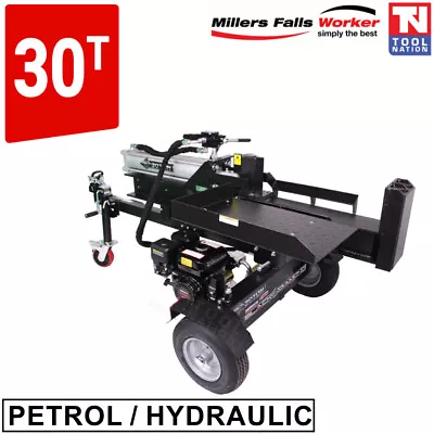 Log Splitter 30 Ton Petrol 6.5 HP E-Start - Genuine Millers Falls Black Diamond • $1855