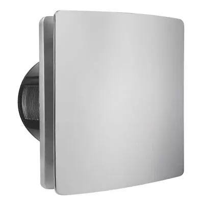 150MM 6 INCH Silent TIMER EXTRACTOR FAN MODERN DESIGNER CHROME BATHROOM KITCHEN • £29.99