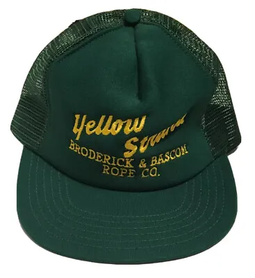 Vtg Broderick And Bascom Rope Co Trucker Hat Made In The USA Cap Yellow Strand • $22.49