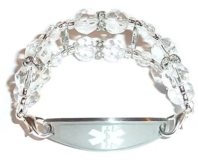Crystal Double Stretch Women's Medical Alert ID Replacement Bracelet • $14.99