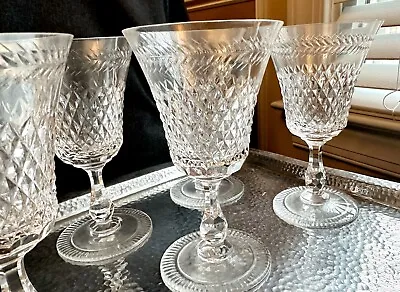 Vintage 60s 70s Crystal Water Goblet Glasses Set Of 6 • $29.33