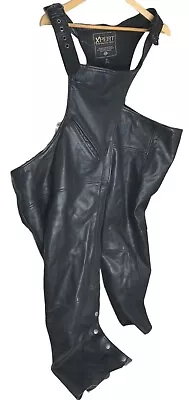 Xpert Performance Gear Leather Motorcycle Riding Chaps Black Size 3X • $20