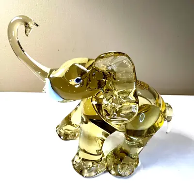 Barovier & Toso Murano Venetian Italian HandBlown Elephant Amber 1930-1950 READ! • $344.99