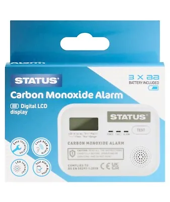 Carbon Monoxide Alarm Detector In White 10 Year Life (Batteries Included) • £15.99