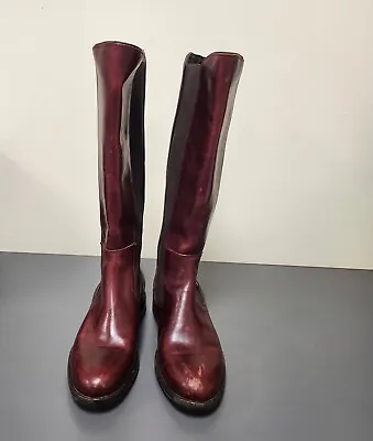 Wolverine 1000 Mile Darcy Riding Boots Cherry Red Leather Pull On Sz 7B • £86.61