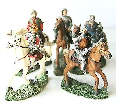 Lot Of 5 Medieval Renaissance Period Knights Mounted Vintage Resin Figures 4.75  • $42