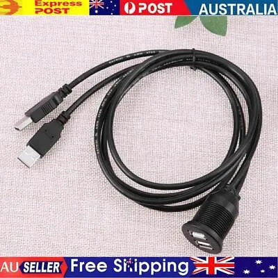 $13.59 • Buy Car Van Dashboard Flush Mount Dual USB Socket Extension Lead Panel Cable