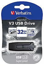 Verbatim 32GB V3 USB3.0 Grey Store'n'Go V3; Retractable USB Storage Drive Mem... • $15.42