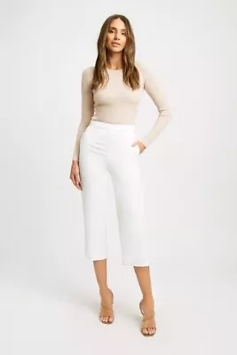 Kookai Oyster White Pants Size 36 8 Cropped Straight Leg Culottes BNWT • $45