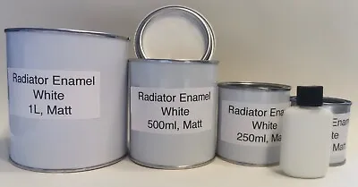 MATT WHITE RADIATOR PAINT Heat Resistant Brushing Enamel Free Postage • £15.99