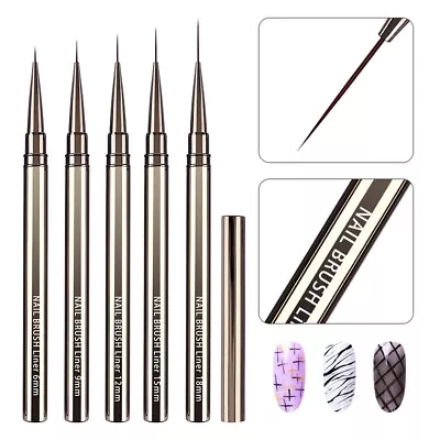 UV Gel Nail Art French Stripe Painting Pen Grid Stripes Drawing Nail Line Brush • $2.18